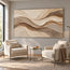 Beige Hand-Painted 3D Textured Oil Painting, Flowing Layered Bands Abstract Wall Art #91IV6MQ0