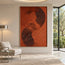 Terracotta Hand-Painted 3D Textured Oil Painting, Curving Ridge Abstract #2GFLXWQT