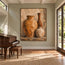 Ochre & Cream Hand-Painted Oil Painting, Three-Vessel Still Life Wall Art #198HZFBY