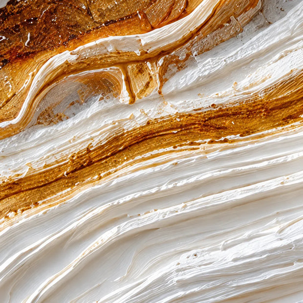 White Gold Hand-Painted 3D Textured Oil Painting, Flowing Veins Wall Art #1VPH1ZGA