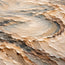 Cream and Taupe Hand-Painted 3D Textured Oil Painting, Terraced Abstract Landscape #RBCLZPS2