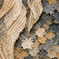 Cream and Gray Hand-Painted 3D Textured Oil Painting, Rising Organic Ribbons #8A15UUOD