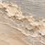 Ivory Gray Hand-Painted Oil Painting, Diagonal Shoreline Wave on a Pale Beach #A63VT0KF