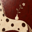 Rust Brown Hand-Painted Oil Painting, Spotted Horse with Flower Vase #N7RLL432