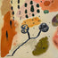 Cream and Terracotta Hand-Painted Oil Painting, Botanical Abstract #R8TB20YJ
