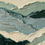 Sage Green Hand-Painted Oil Painting, Layered Mountain Landscape #PWVHIXYY