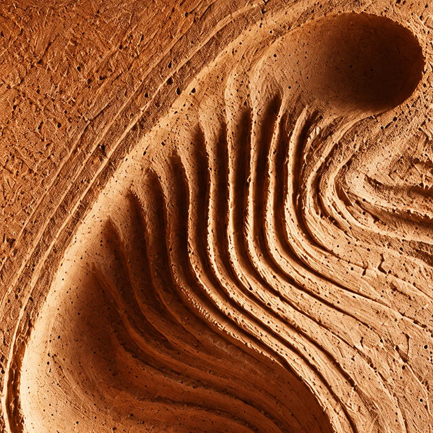 Warm Tan Hand-Painted 3D Textured Oil Painting, Flowing Grooved Abstract #DYLV9K10