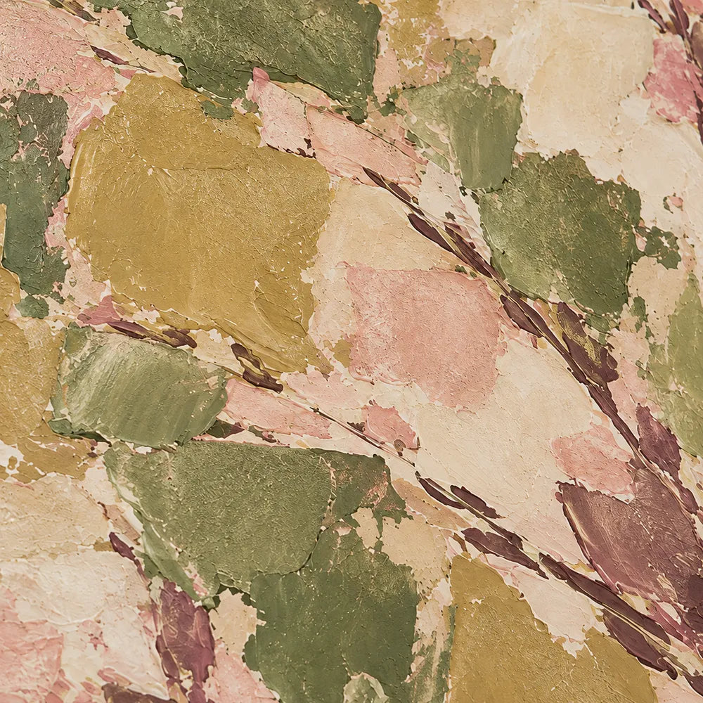Olive and Blush Hand-Painted Oil Painting, Sweeping Botanical Branches #8PND22D9