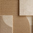 Beige and Brown Hand-Painted 3D Textured Oil Painting, Geometric Groove Abstract #VCDV5N13