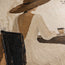 Beige & Brown Hand-Painted Oil Painting, Woman in a Wide-Brim Hat at a Cafe Table #P7VVP4SC
