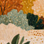 Cream and Ochre Hand-Painted Oil Painting, Stylized Garden Foliage #UATDX9Y6