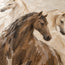 Cream and Brown Hand-Painted Oil Painting, Three Horses #FLZV73BL