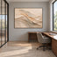 Cream & Beige Hand-Painted 3D Textured Oil Painting, Flowing Neutral Abstract Wall Art #75VVTF8C