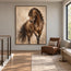 Brown & Beige Hand-Painted Oil Painting, Expressive Horse Wall Art #VSRVKISF