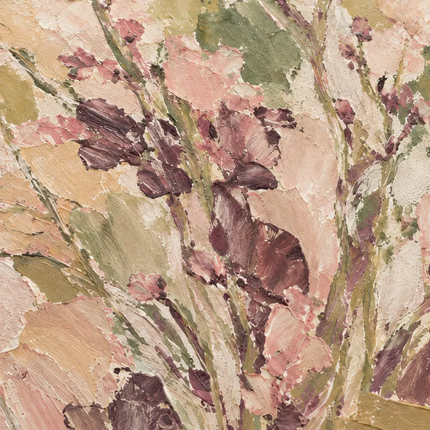 Sage and Blush Hand-Painted Oil Painting, Rising Floral Sprigs #FRM3RQIN