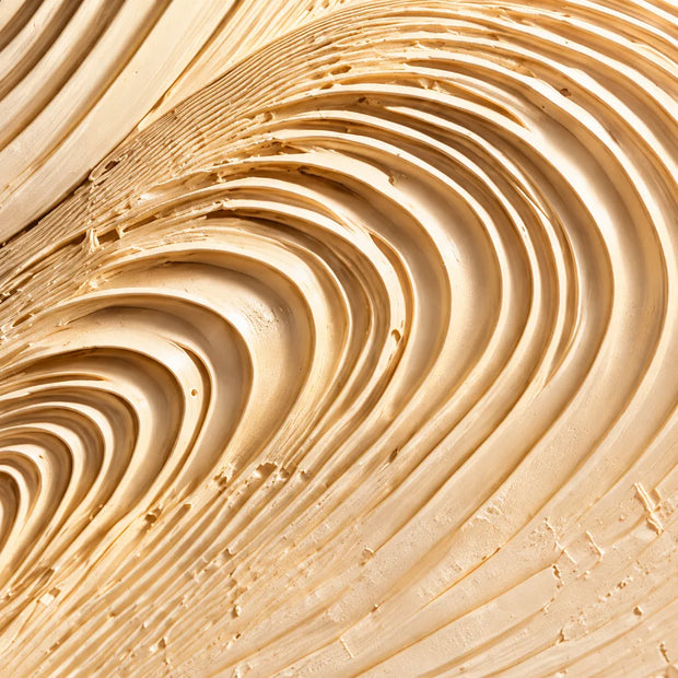 Sand Cream Hand-Painted 3D Textured Oil Painting, Ribbon Wave Wall Art #UOHF8DXB