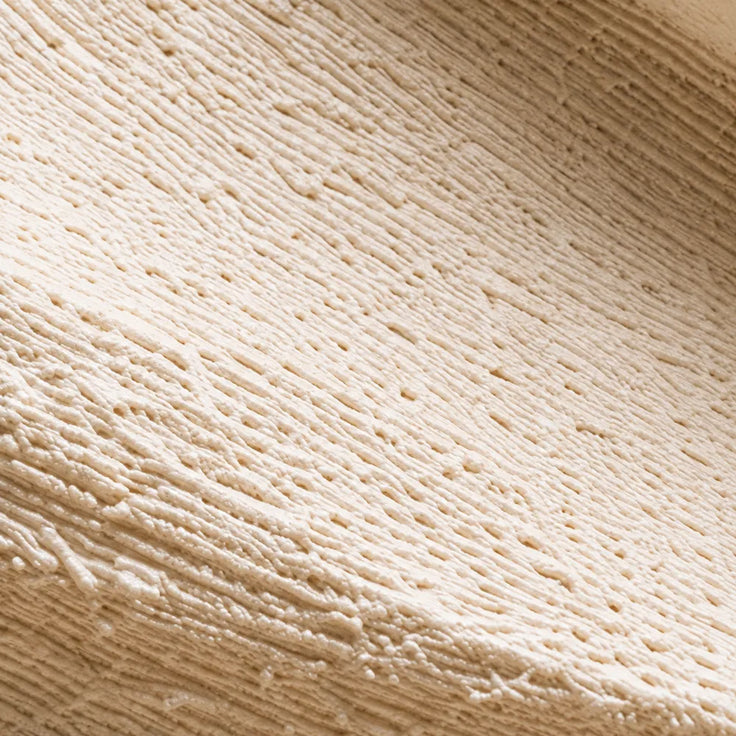 Ivory Hand-Painted 3D Textured Oil Painting, Sweeping Folds Wall Art #VZQ7TCW3