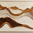 Cream & Brown Hand-Painted 3D Textured Oil Painting, Panoramic Mountain Landscape Wall Art #L7N7S073