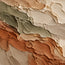 Cream and Terracotta Hand-Painted 3D Textured Oil Painting, Broad Organic Bands #LT43B3PW