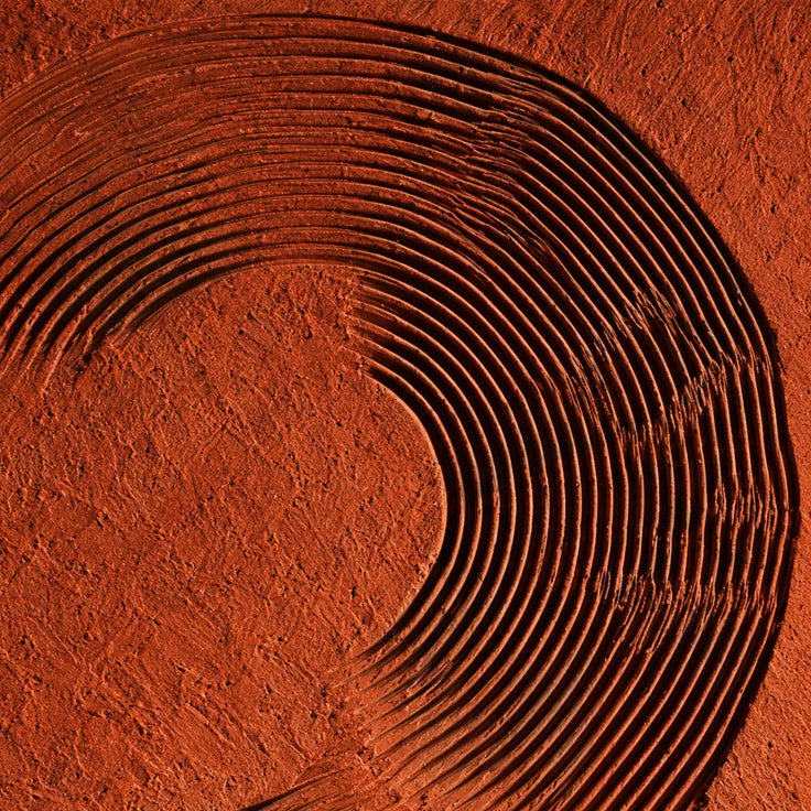Terracotta Hand-Painted 3D Textured Oil Painting, Curving Ridge Abstract #2GFLXWQT