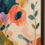 Multicolor Hand-Painted Oil Painting, Coral and Lilac Botanical Abstract with Fine Stems #T9RL2OLH