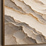 Cream and Taupe Hand-Painted 3D Textured Oil Painting, Terraced Abstract Landscape #HZKDB1K9