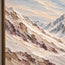 Ivory and Blue-Gray Hand-Painted 3D Textured Oil Painting, Snowy Mountain Peaks #WX7ZWCKG