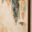 Cream Hand-Painted Oil Painting, Off-Center Vertical Bands in Gray-Green, Peach and Ochre #Y99VV63O
