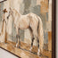 Beige Hand-Painted Oil Painting, White Horse with a Hat-Wearing Figure in a Long Dress #YP23T758
