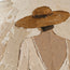 Beige & Cream Hand-Painted Oil Painting, Three Women in Wide-Brim Hats #PGVBMQNS