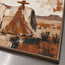 Cream & Rust Hand-Painted Oil Painting, Two Women Walking with a Horse #AROTNDU1
