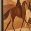 Brown Hand-Painted Oil Painting, Two Riders Beneath a Golden Sun #M7HL0PQE