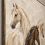 Cream and Brown Hand-Painted Oil Painting, Three Horses #FLZV73BL