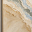 Beige Hand-Painted Oil Painting, Blue-Gray Bands in a Vertical Abstract #4AQDKY69