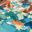 Turquoise Blue Hand-Painted Oil Painting, Seven Swimmers in Sunlit Water #2RV5N5Z4