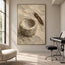 Beige Hand-Painted Still Life Painting, Bowl and Dried Leaves #EQ8DQ8IX