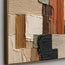 Earth Tone Hand-Painted 3D Textured Oil Painting, Ribbed Geometric Blocks #TDILGEWQ