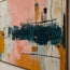Ochre and Blush Hand-Painted Oil Painting, Linear Color Block Abstract #XNGHPZZP