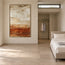 Cream and Rust Hand-Painted Oil Painting, Layered Earth-Tone Abstract #AR0DPNNU