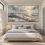 Blue-Gray Hand-Painted Oil Painting, Breaking Waves and Open Sky #KJ75TCEM