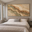 Earth-Tone Hand-Painted 3D Textured Oil Painting, Olive and Brown Strata #CZ83GDFB