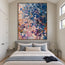 Blue and Blush Hand-Painted Oil Painting, Blue and Blush Abstract Marks #YO8L63PE