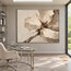 Cream Hand-Painted Floral Painting, Close-Cropped Open Bloom #IZWD2YH6