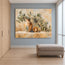 Beige Cream Hand-Painted Oil Painting, Olive Branch and Ochre Vase Still Life #S1874KPC
