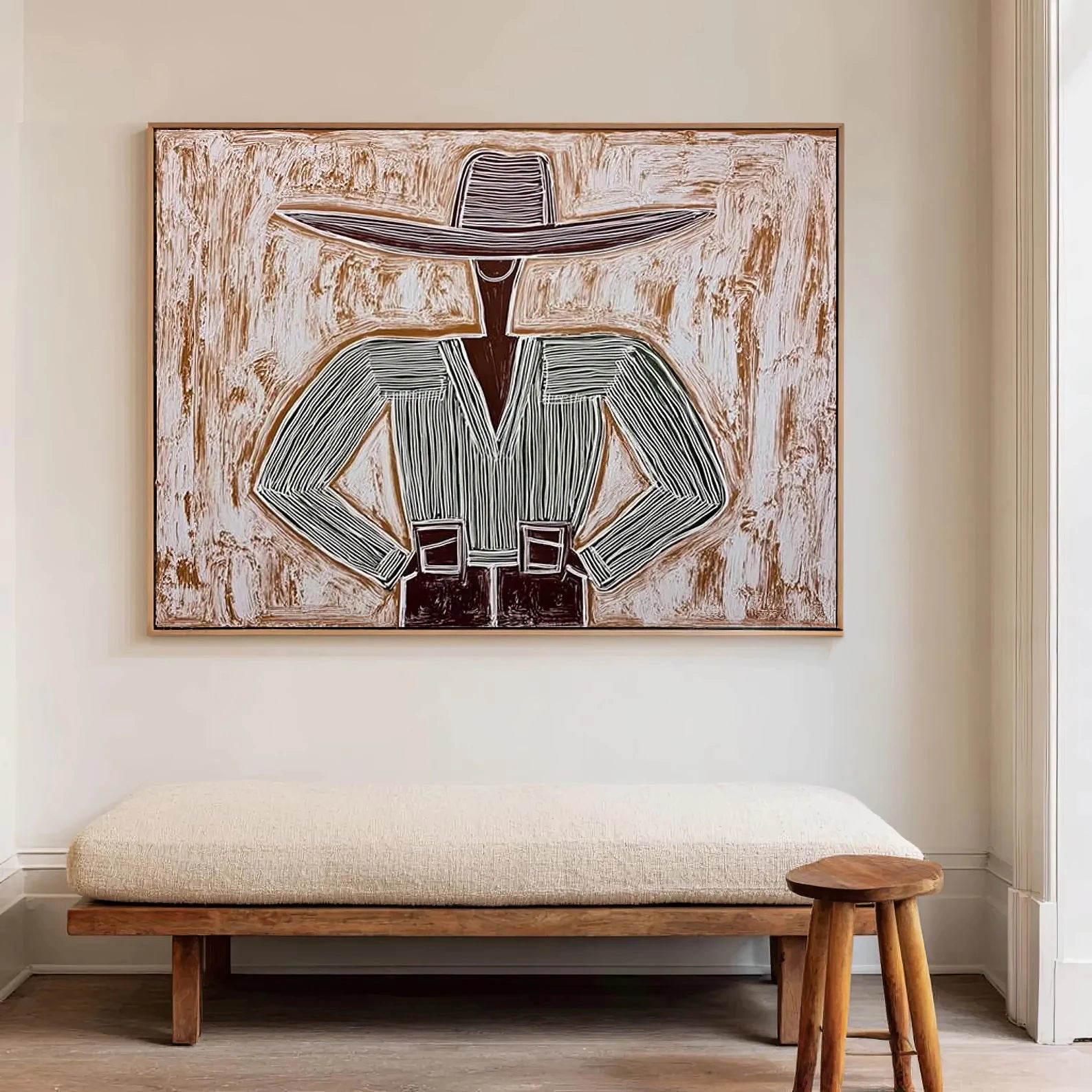 Textured Striped Cowboy Art #CB9