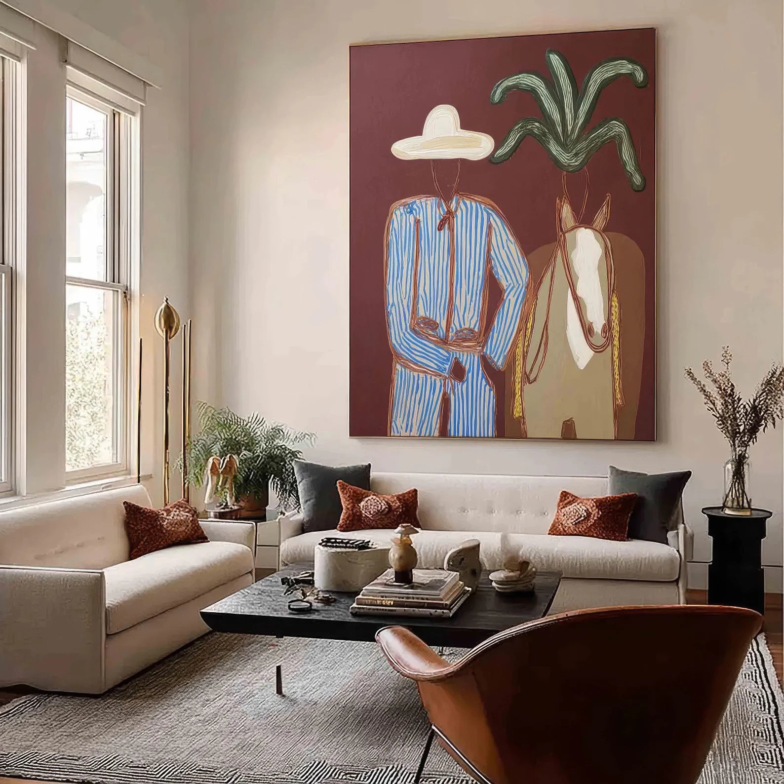 Rustic Modern Cowboy Painting #AB374