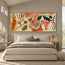 Cream and Terracotta Hand-Painted Oil Painting, Botanical Abstract #R8TB20YJ