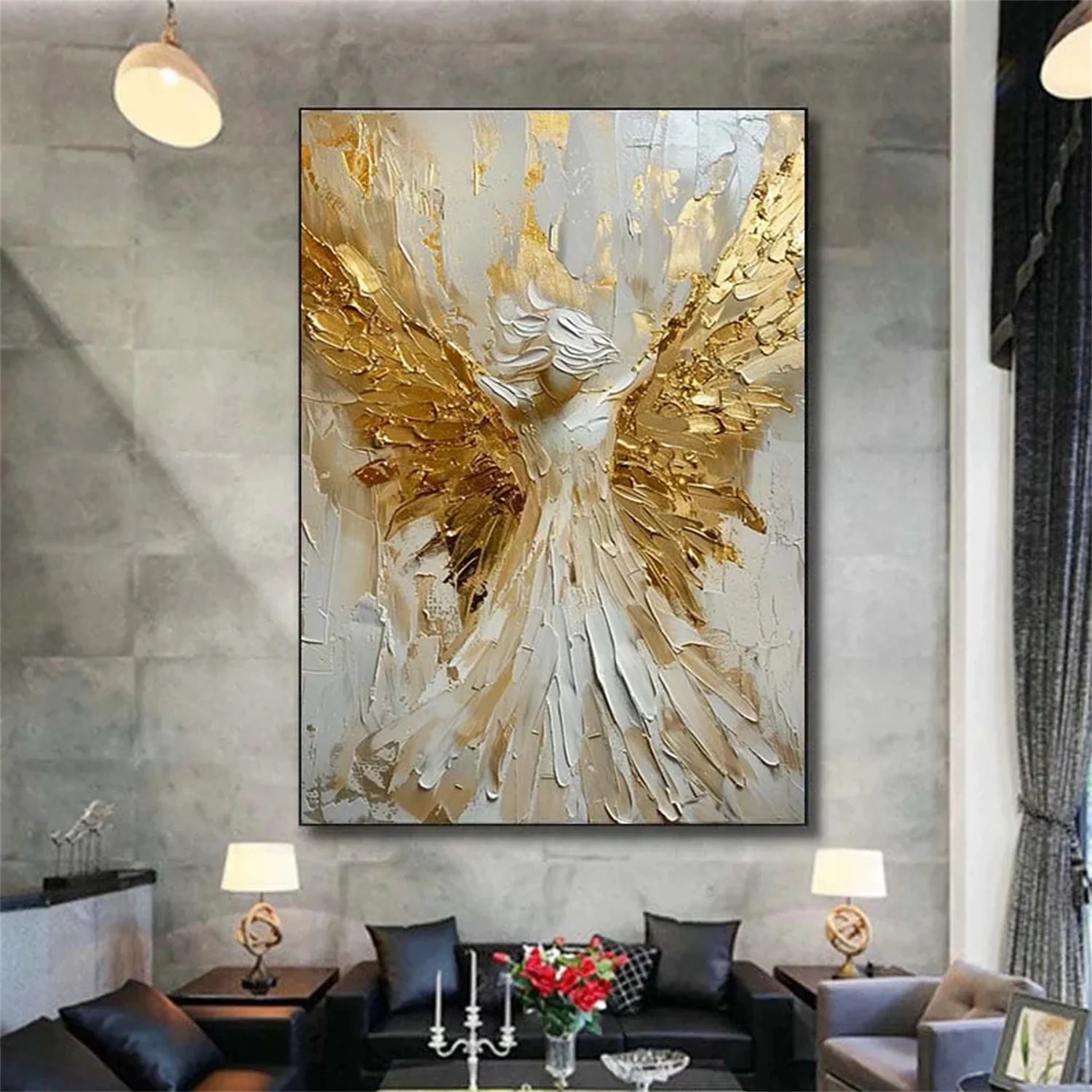 Abstract Angel Wing Textured Painting #AB019