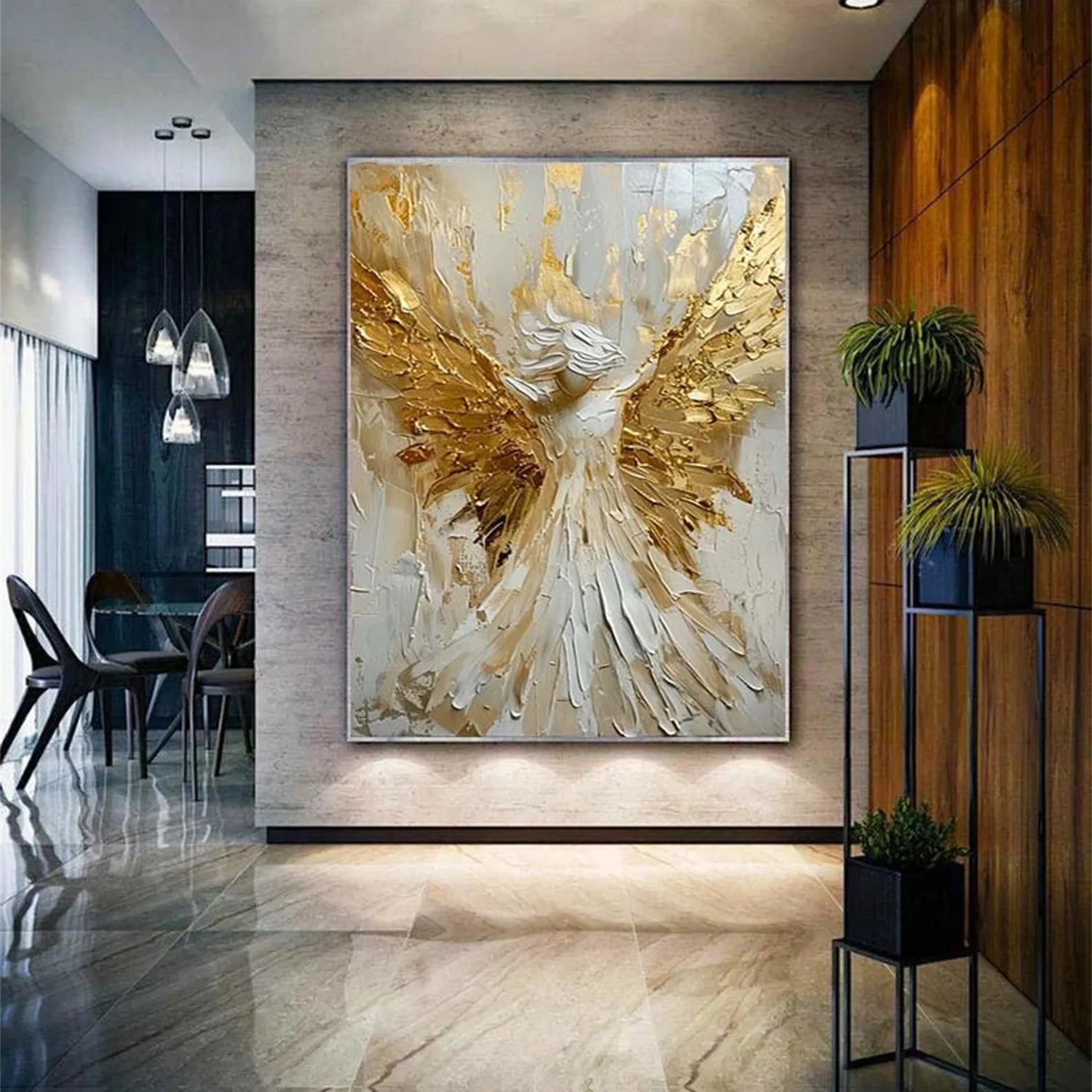 Abstract Angel Wing Textured Painting #AB019