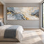 Gray Hand-Painted 3D Textured Oil Painting, Pale Layers with Gold Tones #LRQBCA6S
